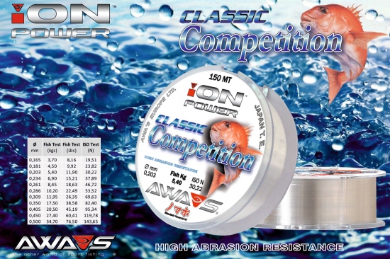 Флюорокарбоновая леска Awa-Shima ION POWER CLASSIC COMPETITION  150метров 0,20mm